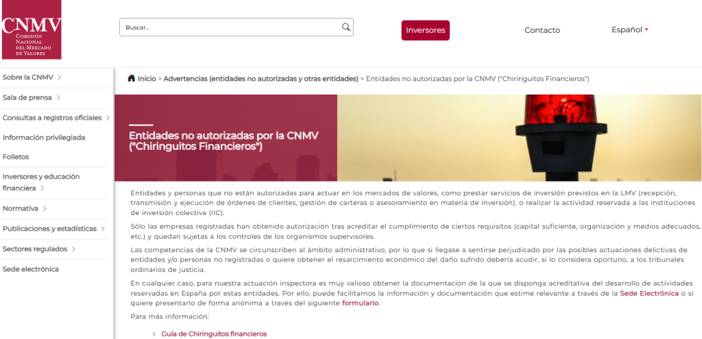 Entidades no autorizadas por la CNMV y “chiringuitos financieros” en España: cómo detectar la estafa y qué hacer para recuperar tu dinero
